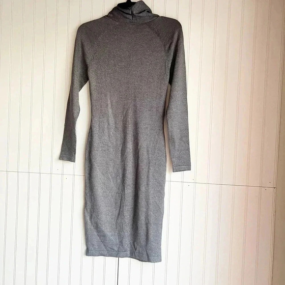 REISS Size XS Long Sleeve Gray Alethia Metallic Knit Dress - Picture 7 of 7